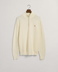 Maglia in cotone testurizzato con zip corta