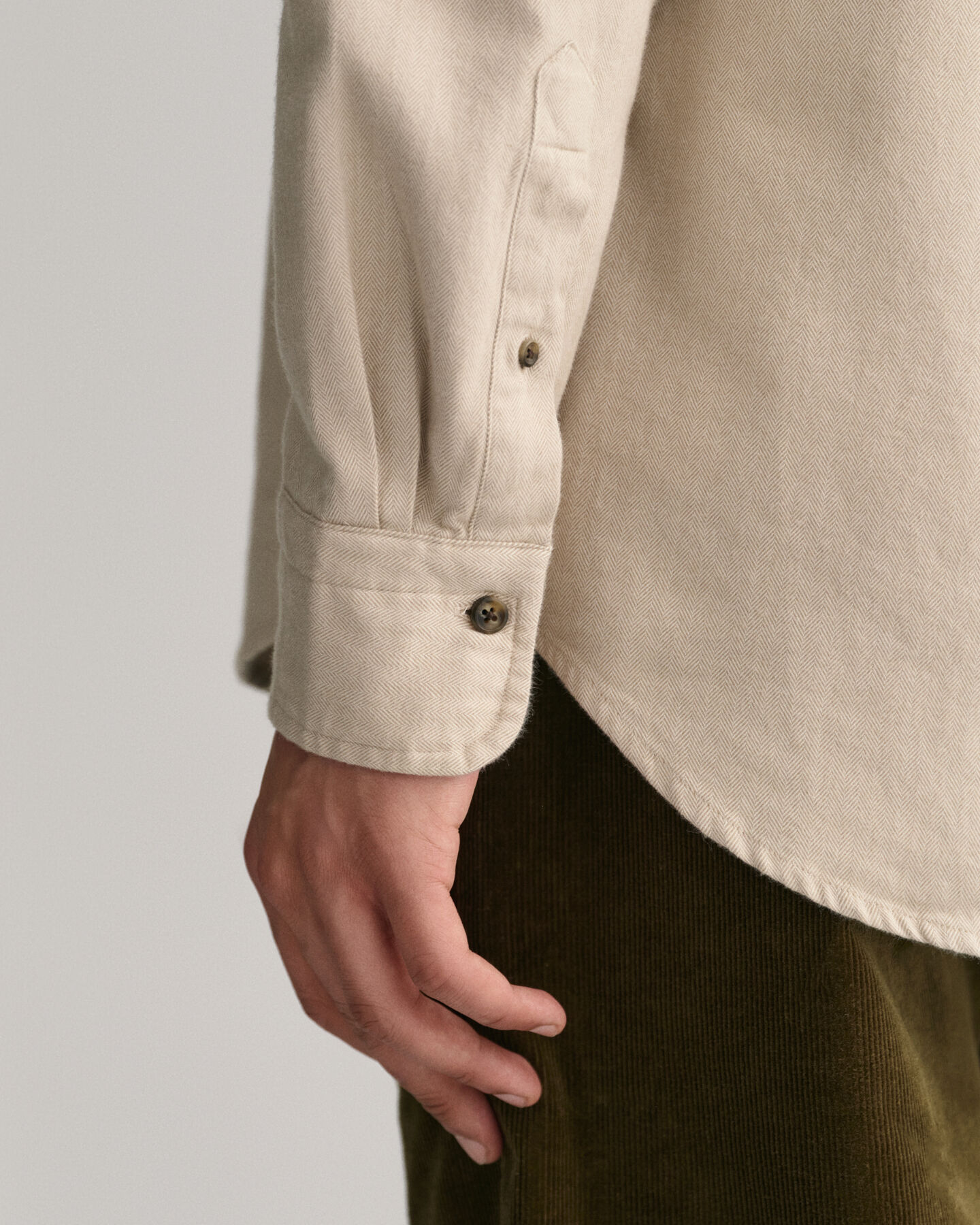 Camicia in flanella con motivo a spina di pesce regular fit