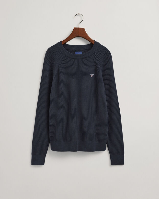 Maglia Casual girocollo in cotone a coste teens