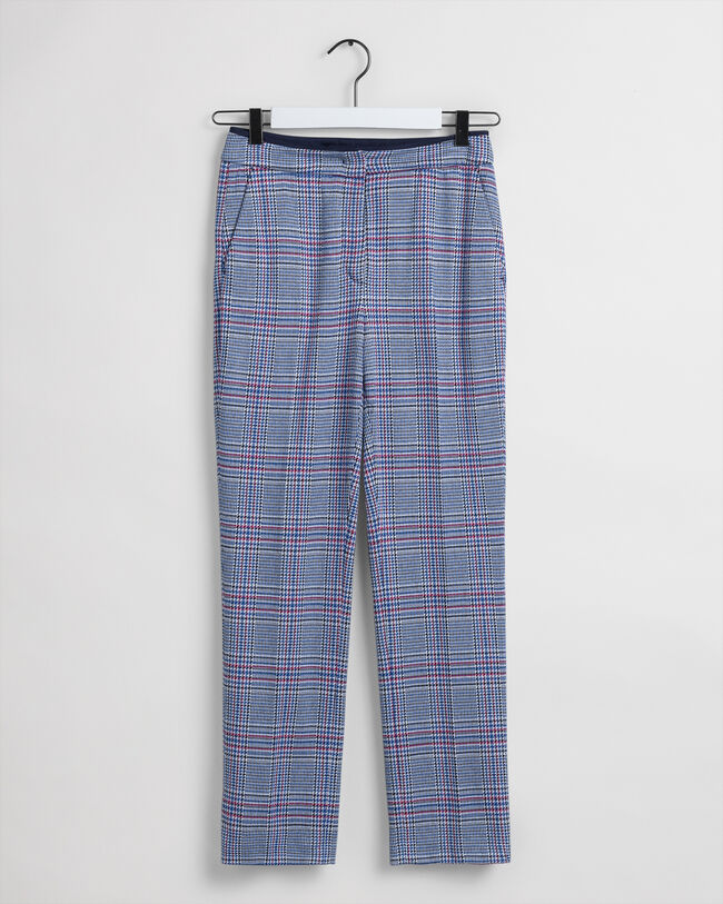 Pantaloni a sigaretta in jersey a quadri