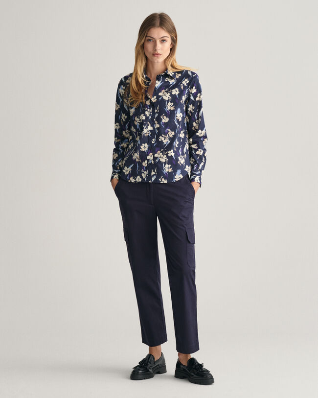 Camicia in misto cotone-voile con stampa Floral regular fit