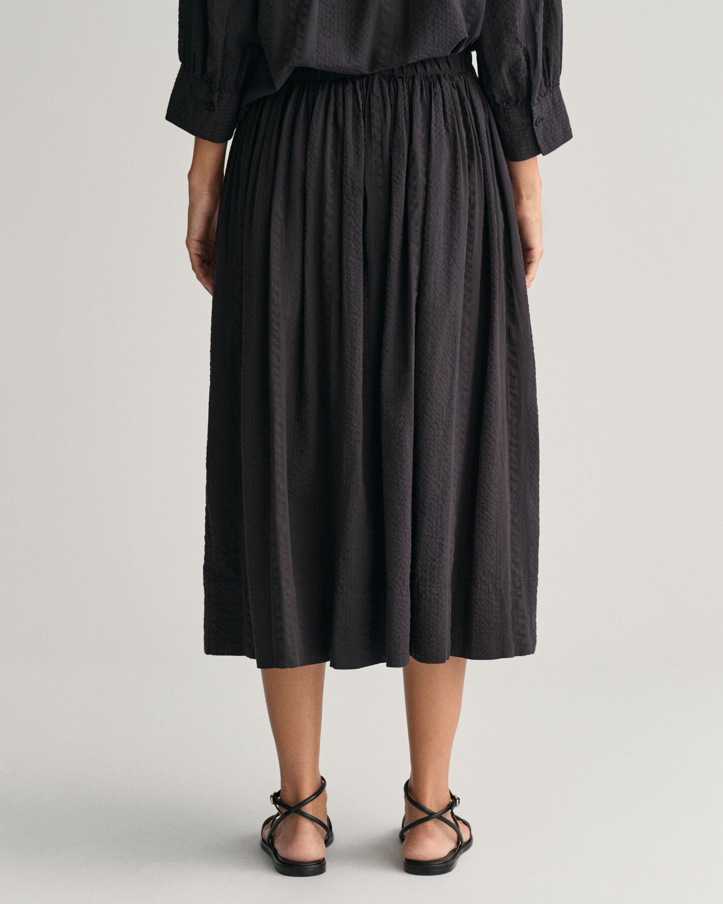 Gonna pull-on a righe Seersucker