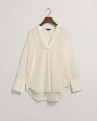 Blusa con colletto alla coreana relaxed fit