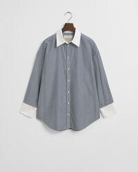 Camicia a righe con colletto a contrasto oversize