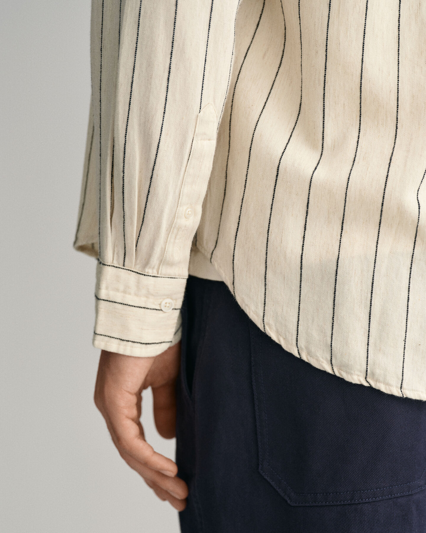 Camicia a righe Slub Striped relaxed fit