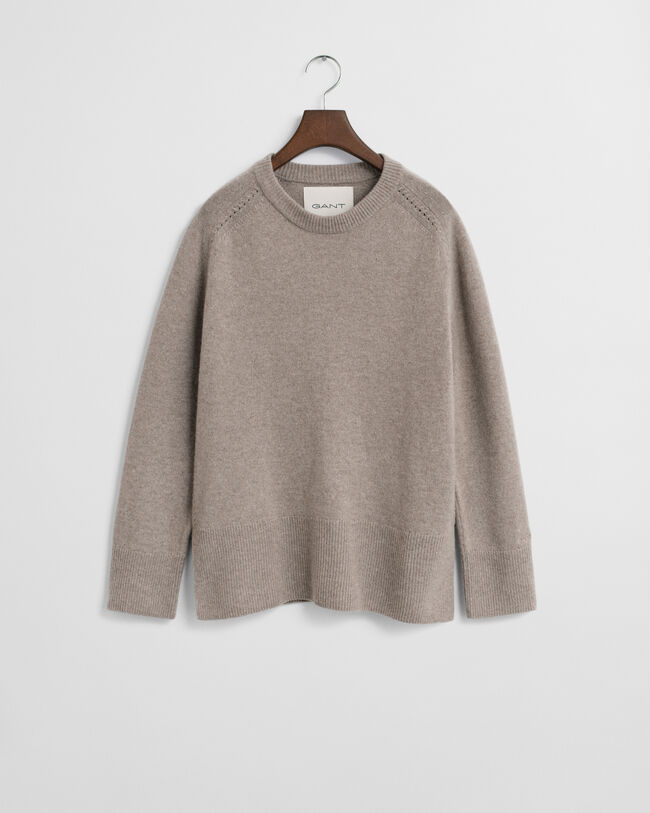 Maglia girocollo in morbida lana misto cashmere