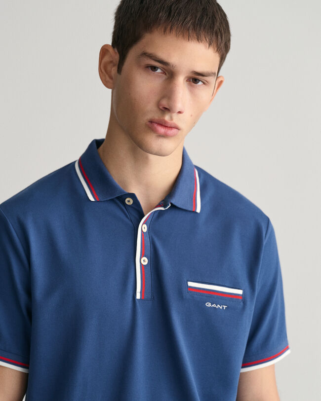 Polo in piqu&eacute; con bordino 2 colori