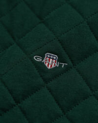 Felpa trapuntata con zip e colletto in velluto a coste