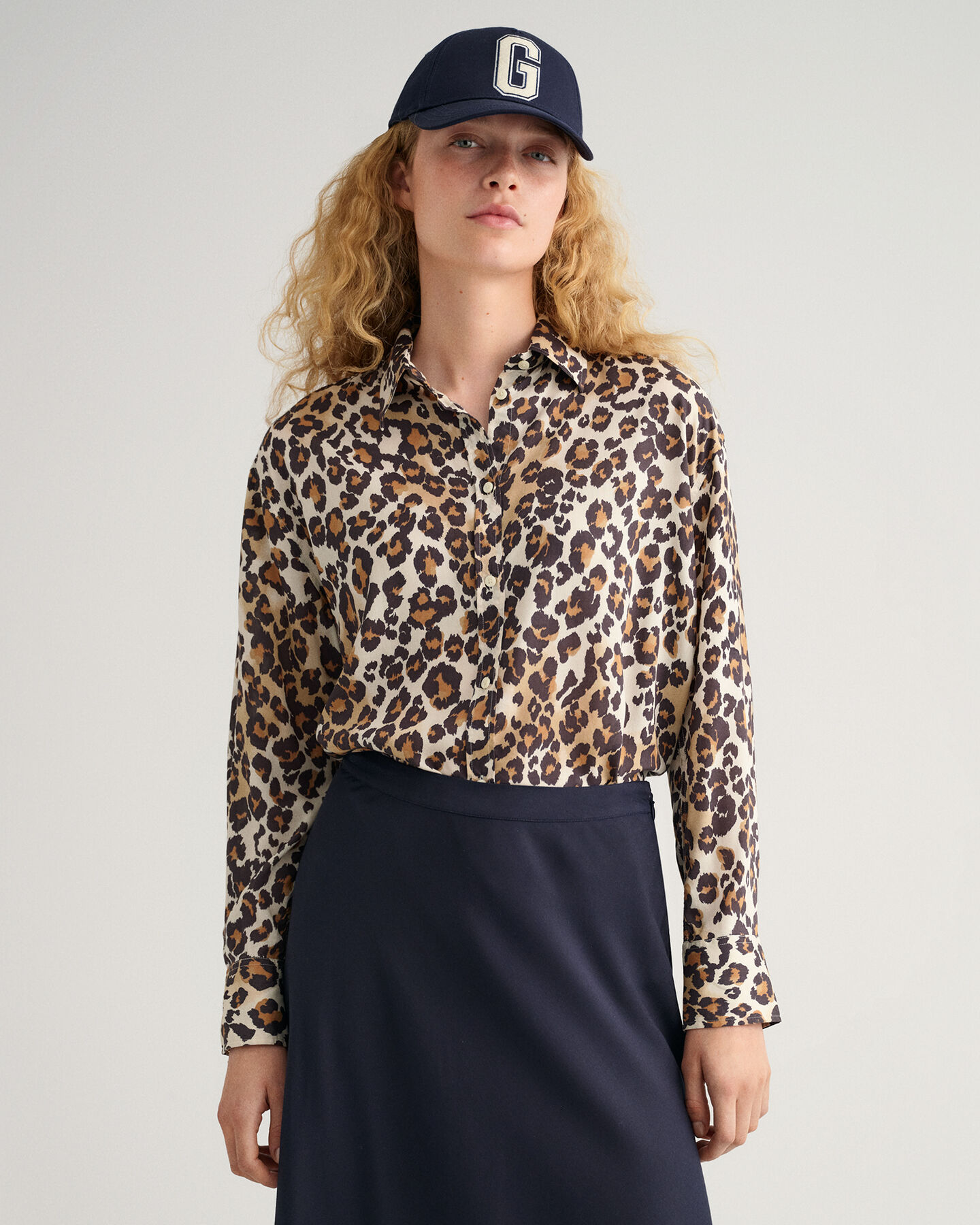 Camicia in modal leopardato regular fit