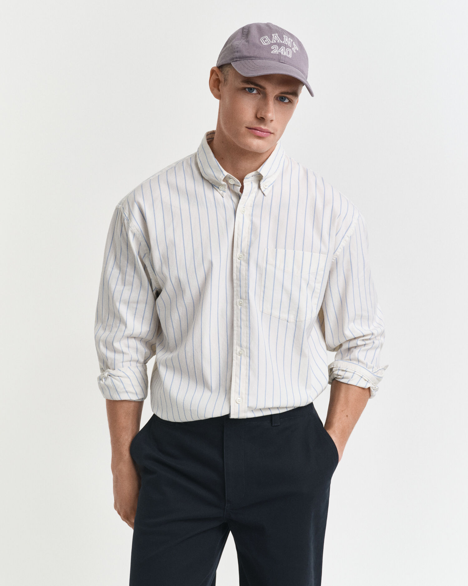 Camicia Luxury Oxford a righe relaxed fit