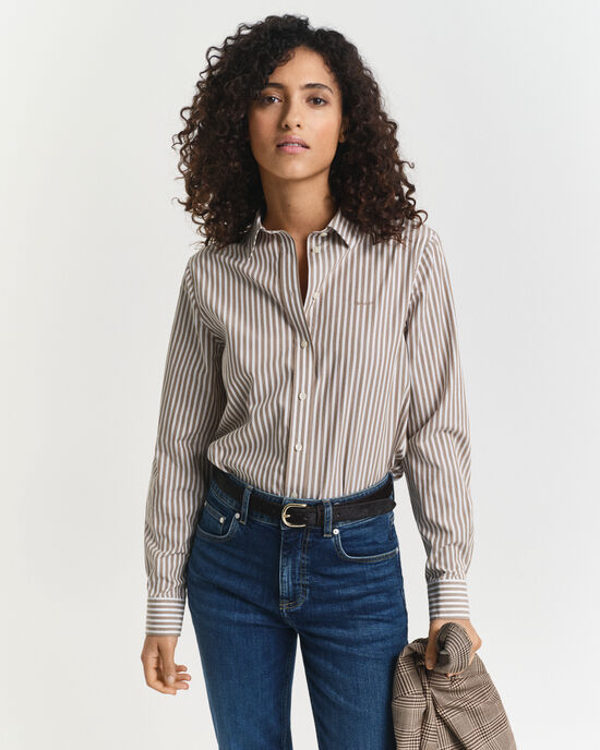 Camicia classica in popeline a righe regular fit