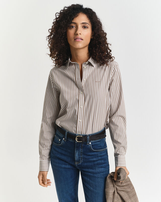 Camicia classica in popeline a righe regular fit