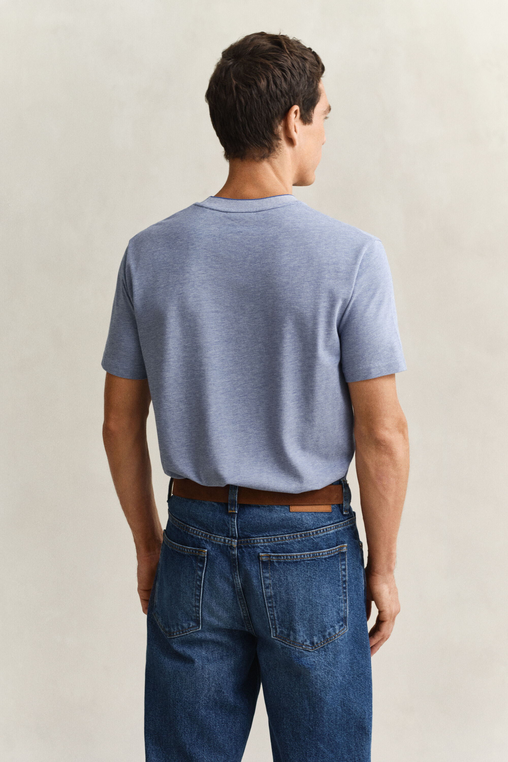 T-shirt in piqué bicolore