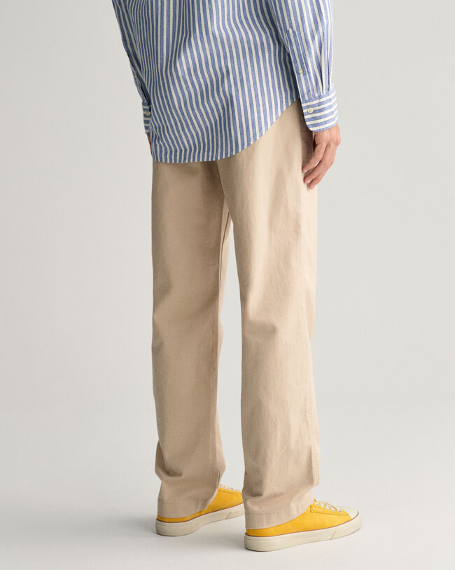 Chino in misto cotone-lino regular fit
