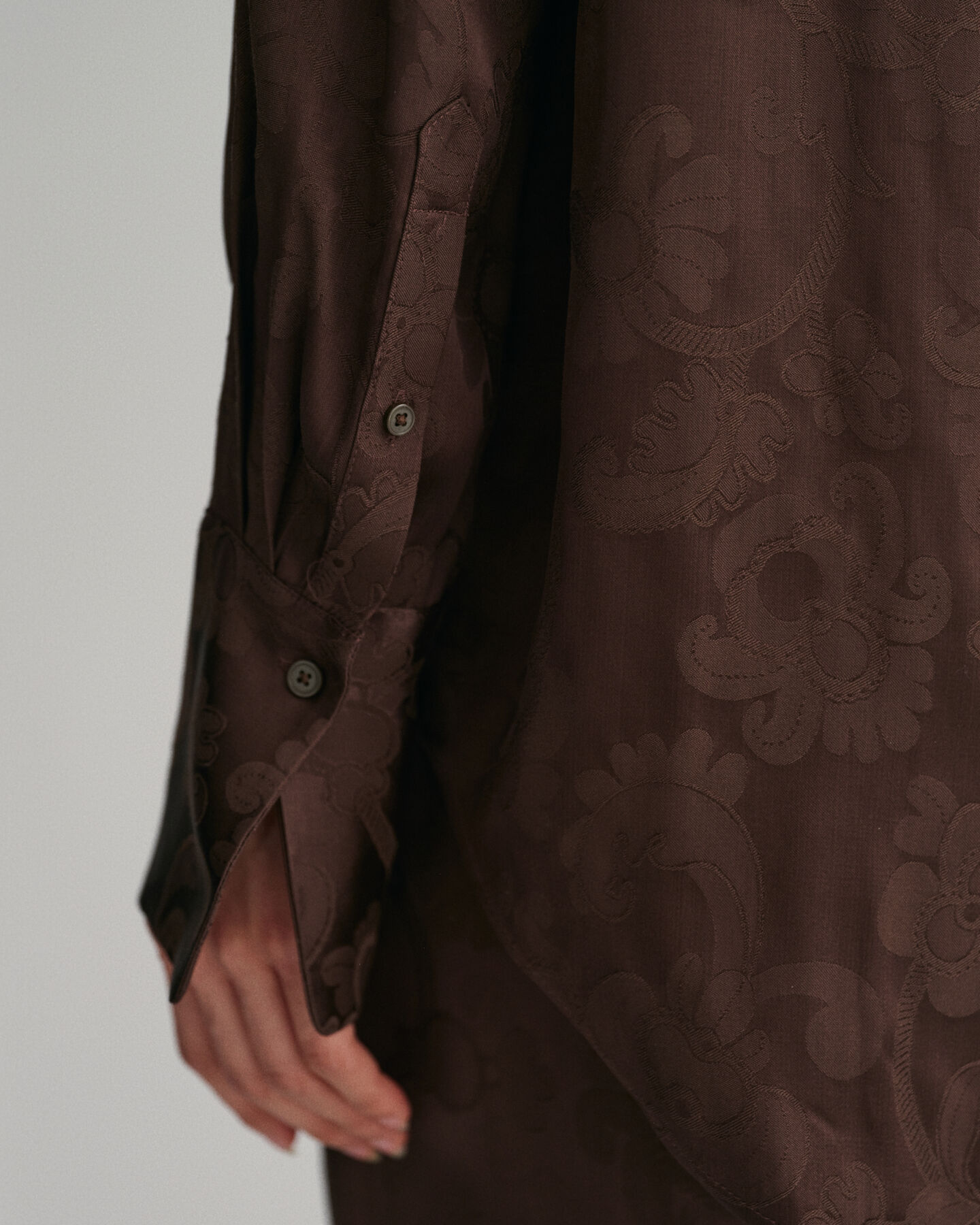 Camicia jacquard in pizzo relaxed fit