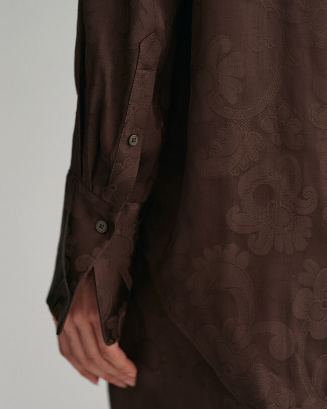 Camicia jacquard in pizzo relaxed fit