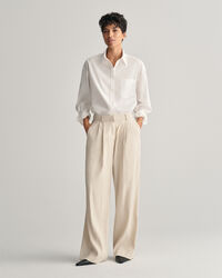 Pantaloni sartoriali elasticizzati in lino relaxed fit