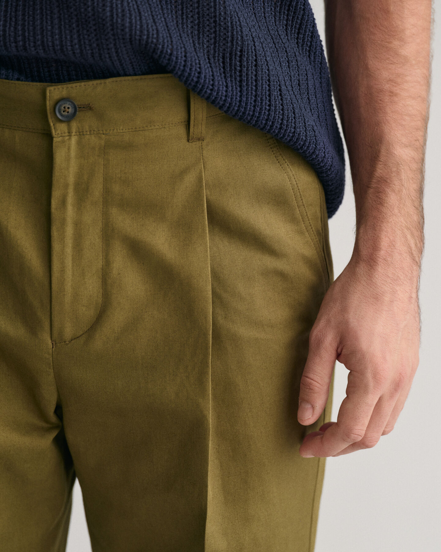 Pantaloni da abito in cotone regular fit