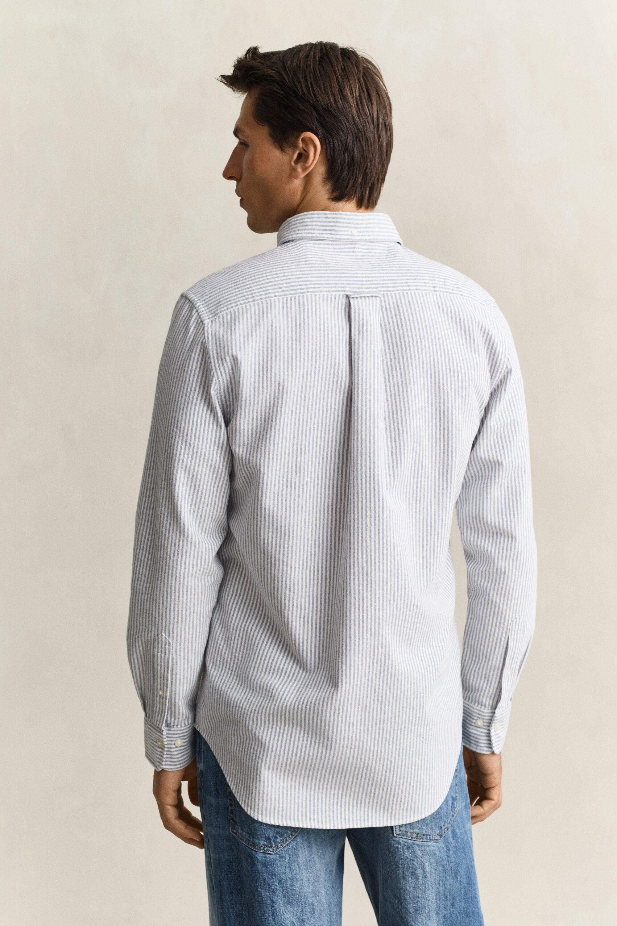 Camicia Oxford spazzolata a righe