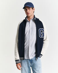 Cardigan con zip in cotone fiammato