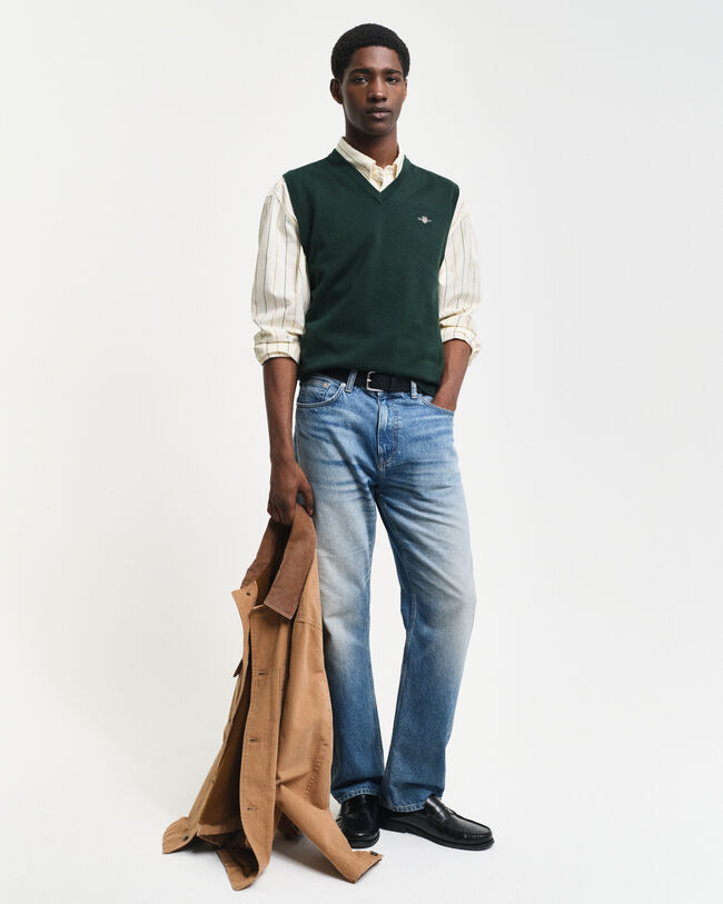 Piumino smanicato in cotone classico