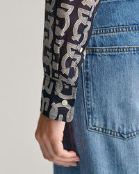 Camicia in seta di cotone G Patterned relaxed fit