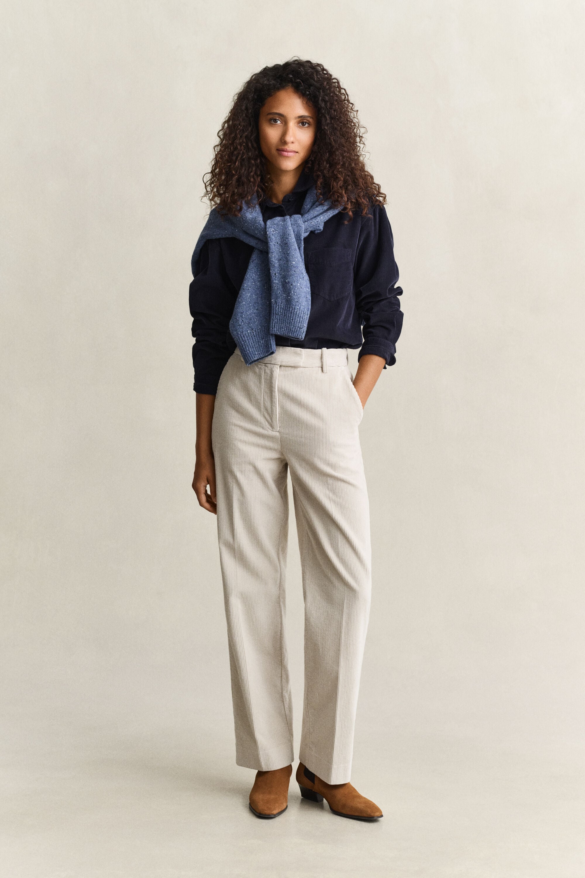 Pantaloni sartoriali in velluto a coste