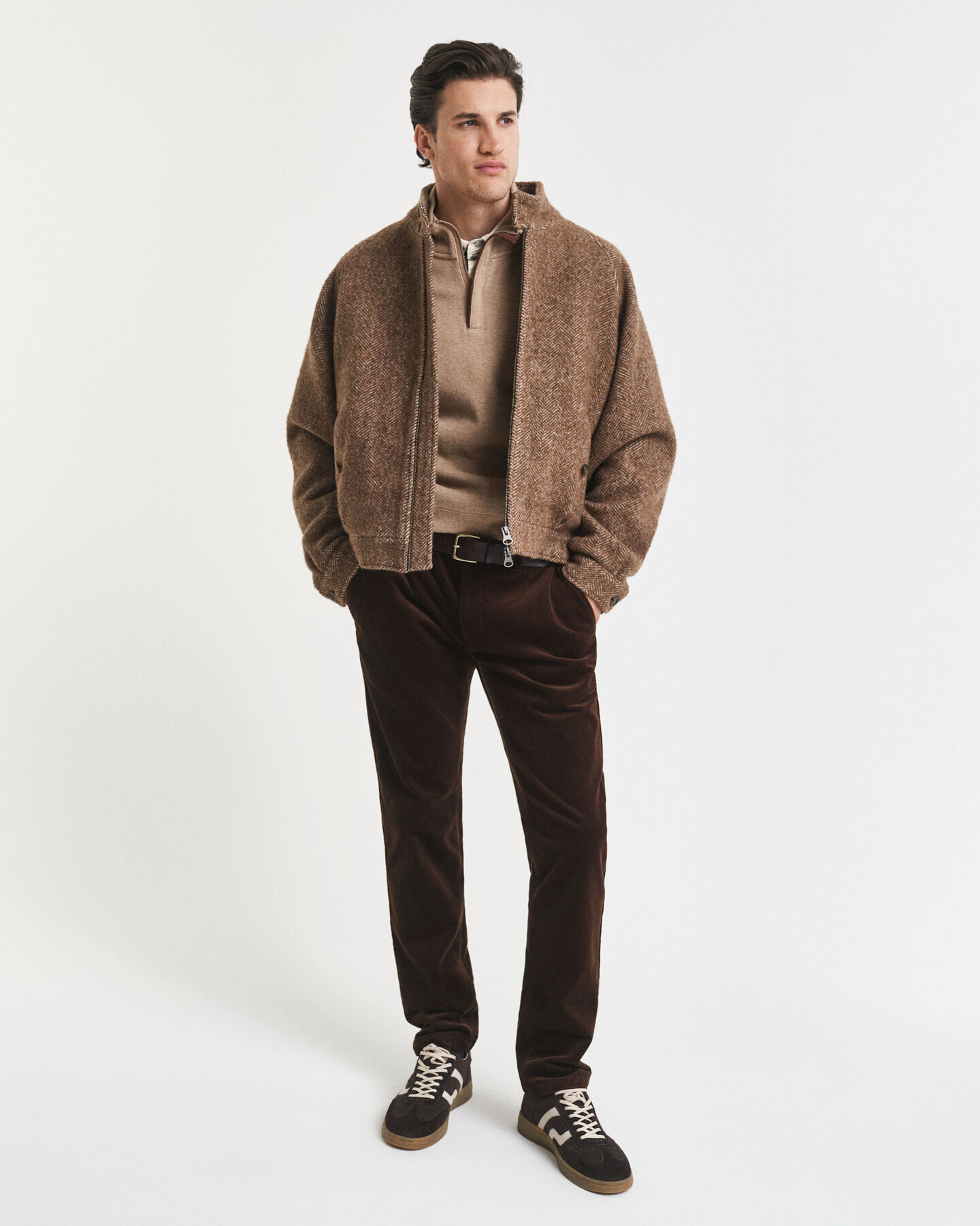 Felpa Sacker Rib con zip corta