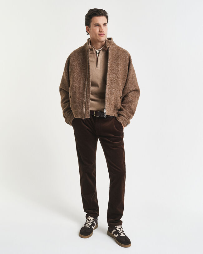 Felpa Sacker Rib con zip corta