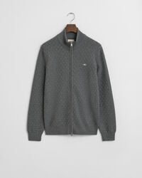 Maglia micro testurizzata con zip