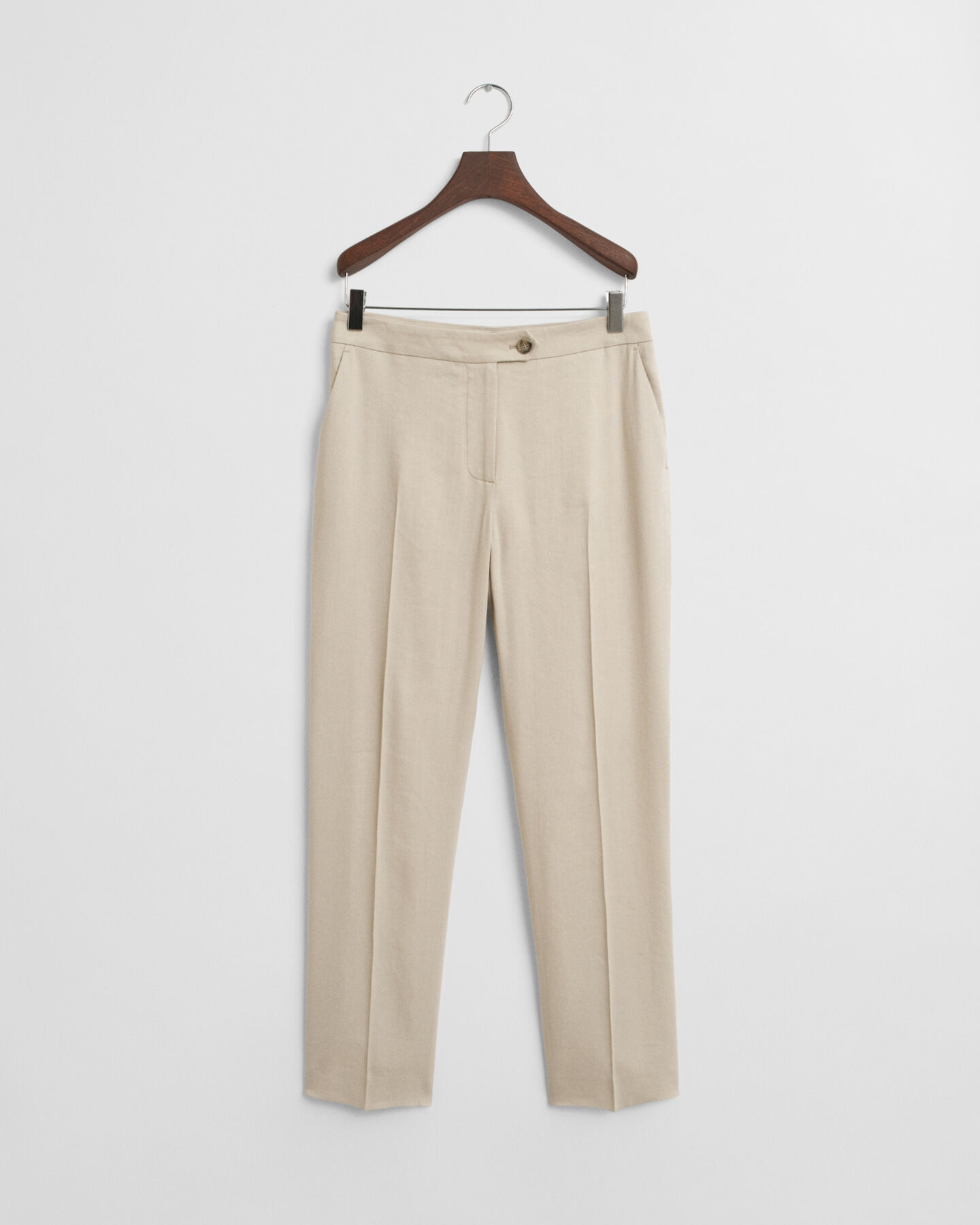 Pantaloni in lino elasticizzato sartoriali