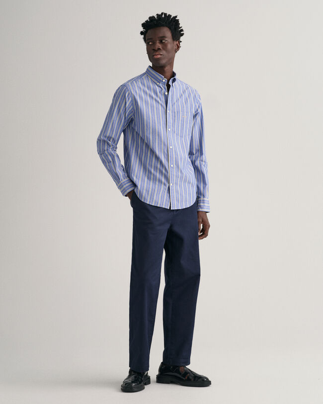 Camicia in popeline a righe regular fit