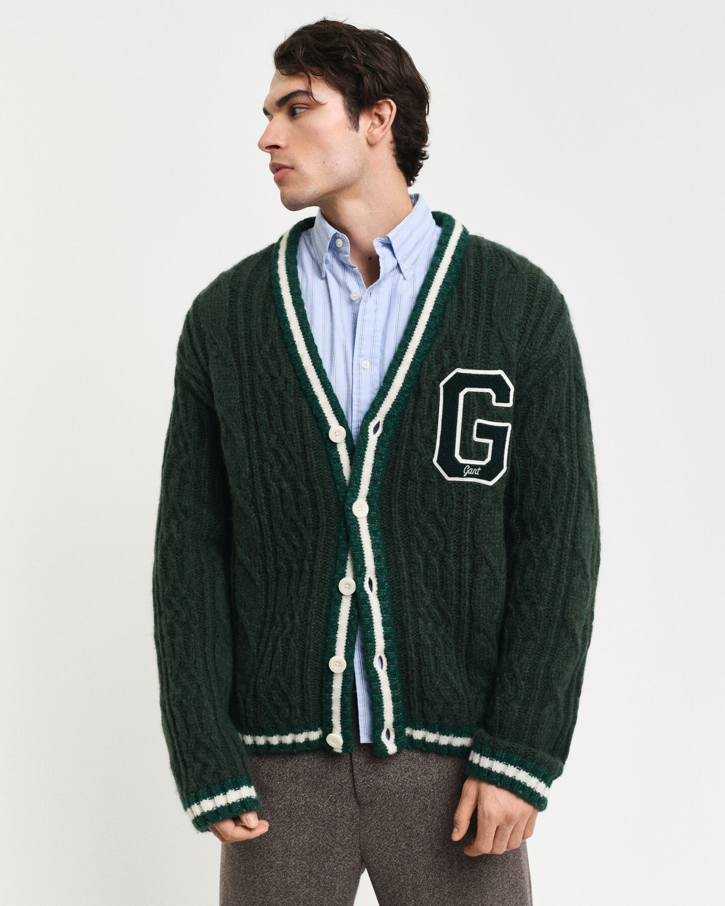 Cardigan a trecce con G stagionale
