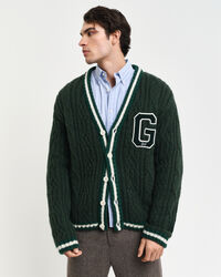 Cardigan a trecce con G stagionale
