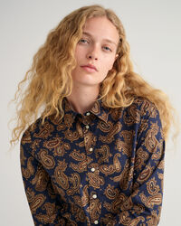 Camicia in voile di cotone Paisley regular fit