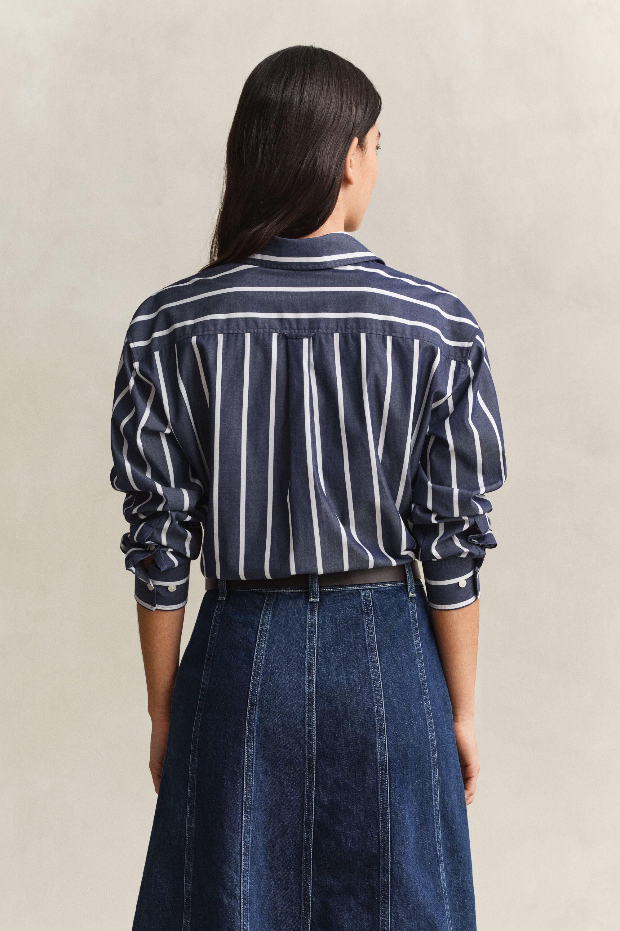 Camicia classica in popeline a righe relaxed fit