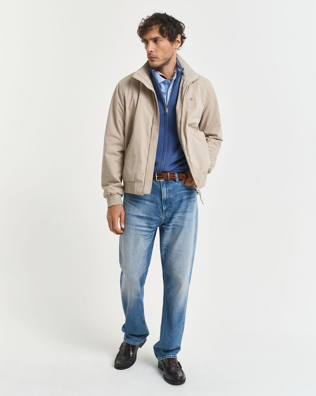 Cardigan con zip in piqué di cotone