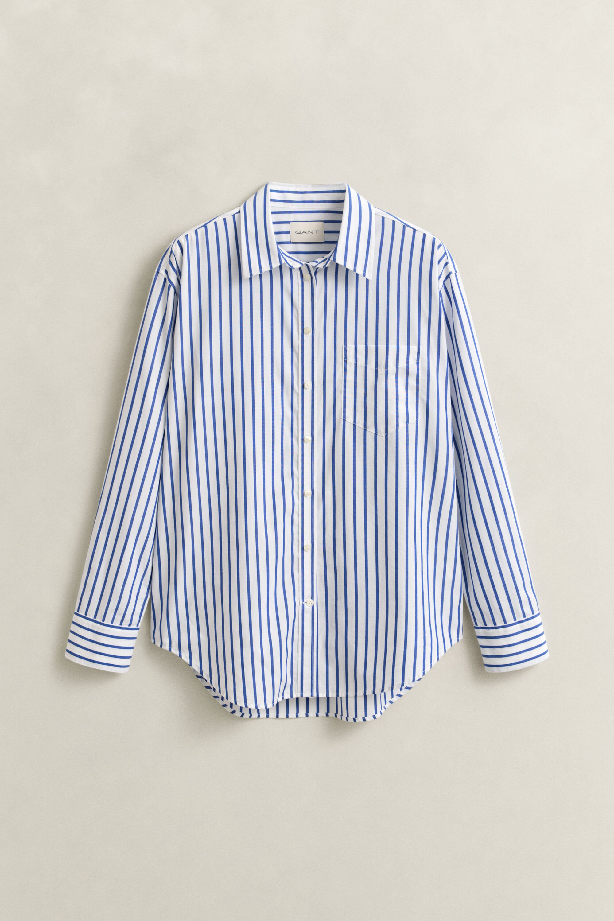 Camicia classica in popeline a righe relaxed fit