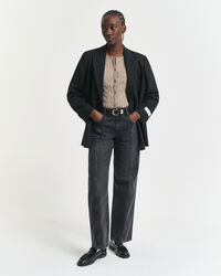 Cardigan in maglia di cotone elasticizzato a trecce