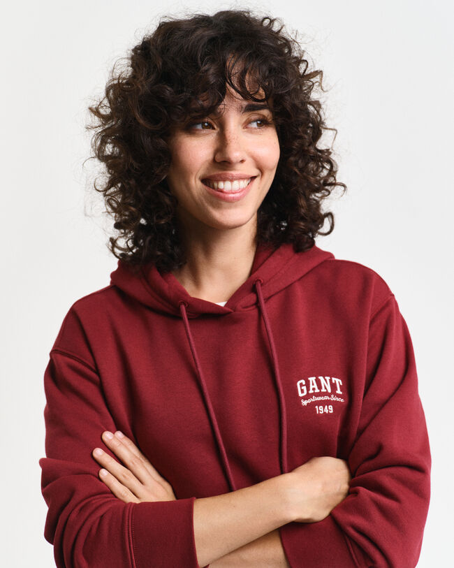 Felpa con cappuccio stampa piccola