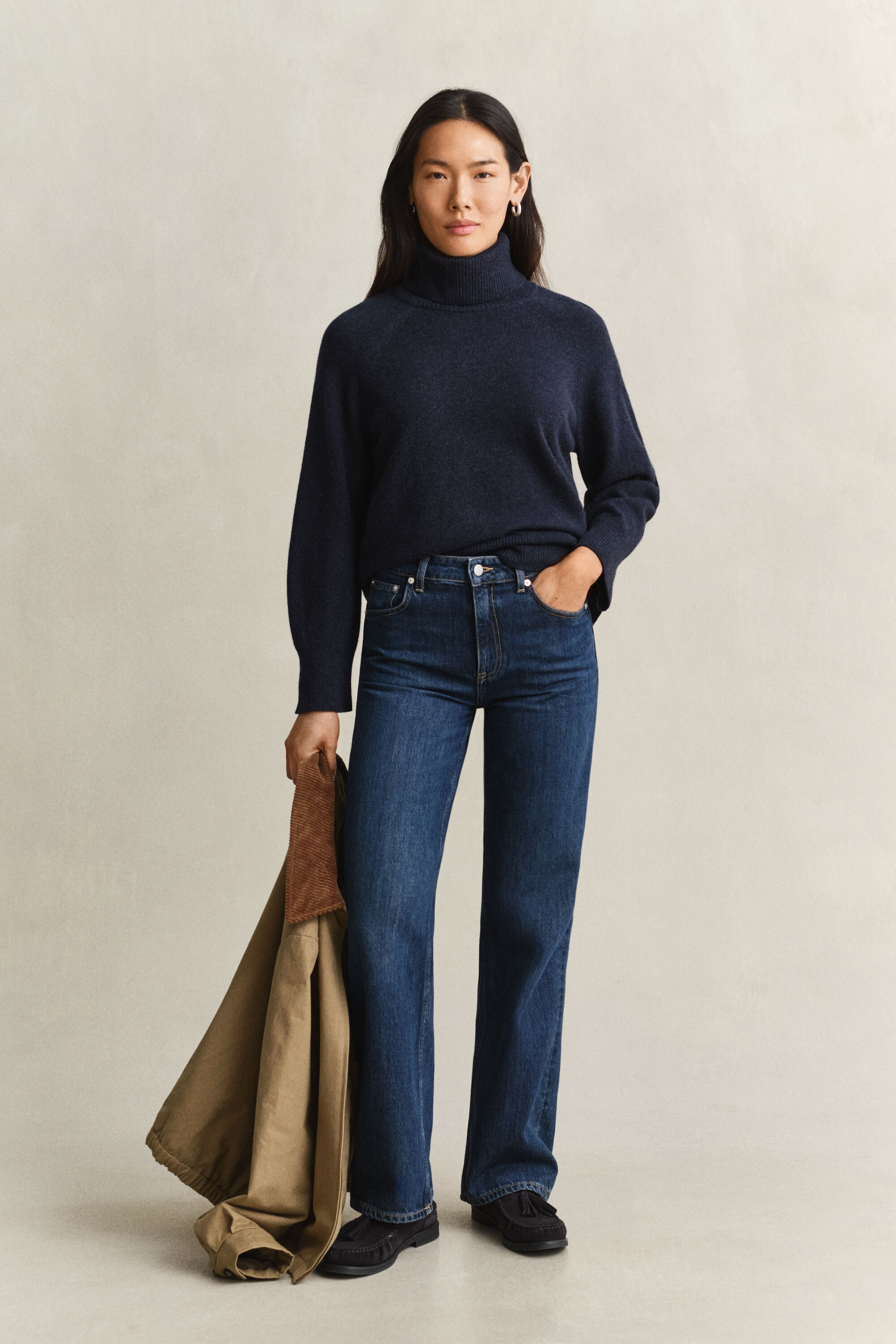 Maglia a collo alto in cashmere e lana