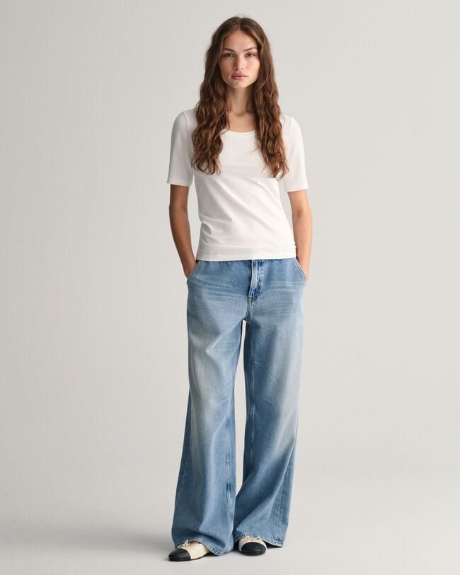 Top con scollo rotondo