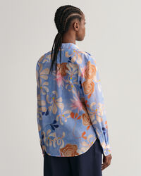 Camicia in misto cotone-seta con stampa floreale regular fit