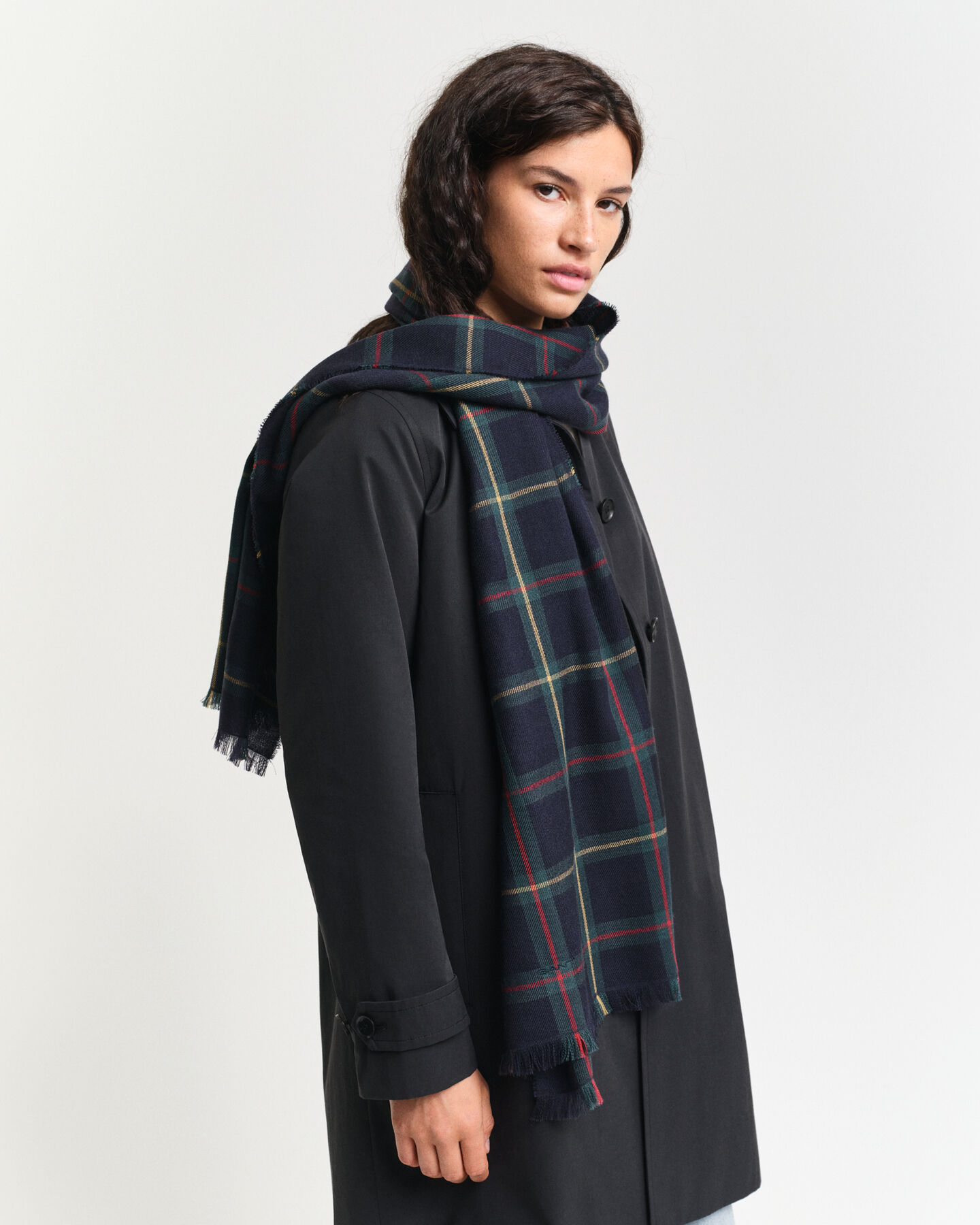 Sciarpa foulard in lana merino a quadri