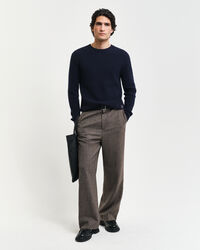 Maglia girocollo in misto lana testurizzata