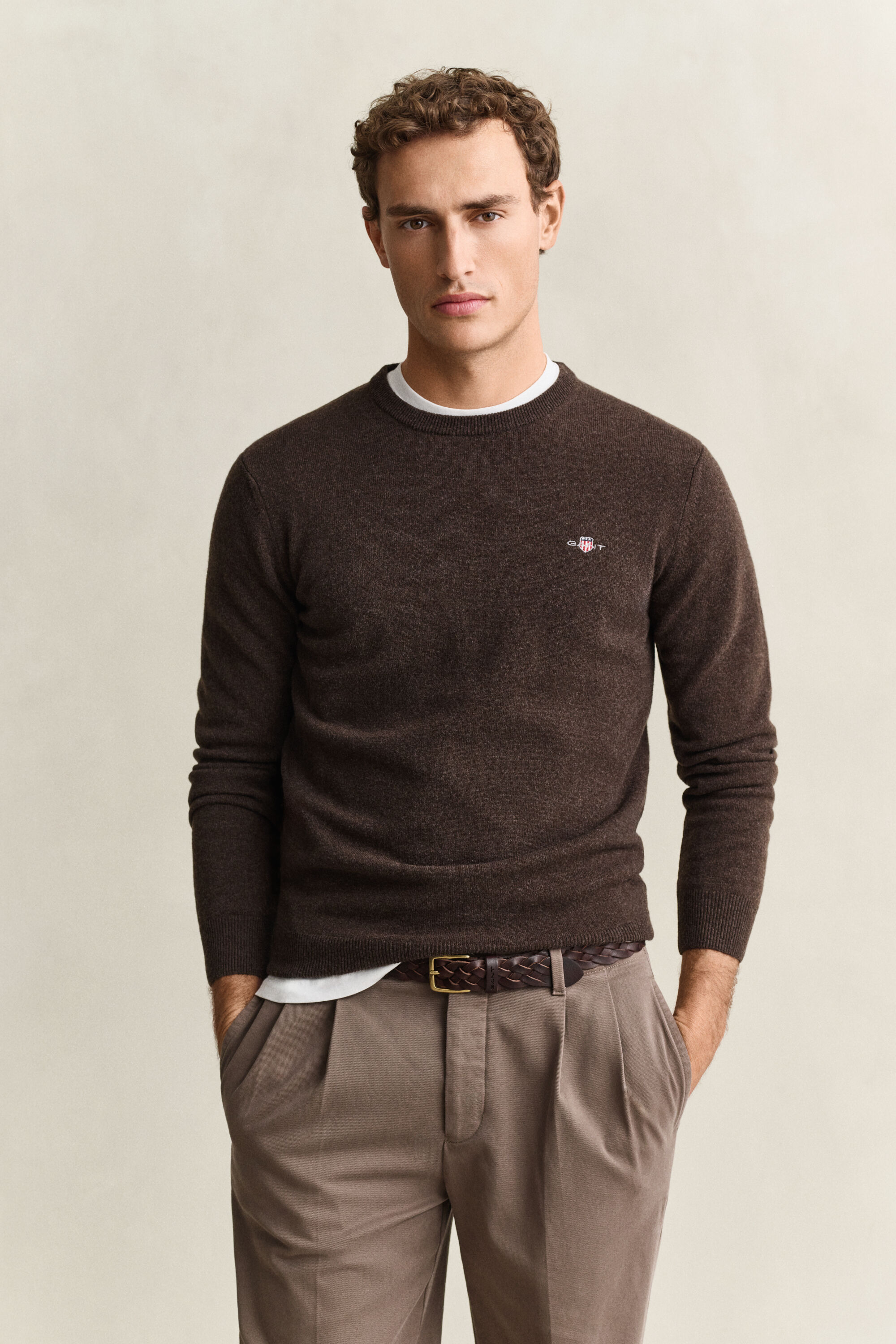 Maglia girocollo in lana d’agnello