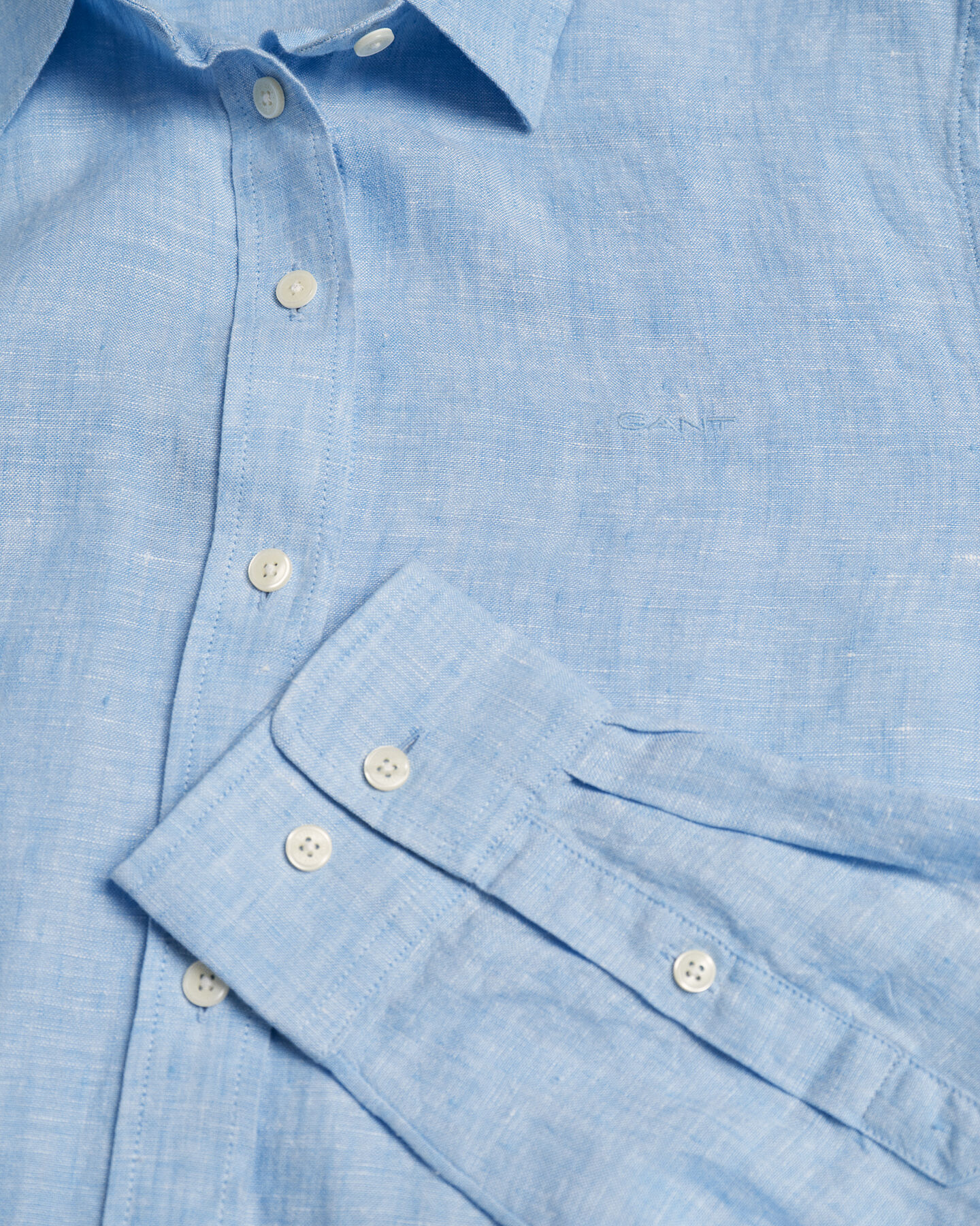 Camicia di lino a quadri in chambray regular fit
