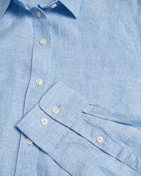 Camicia di lino a quadri in chambray regular fit