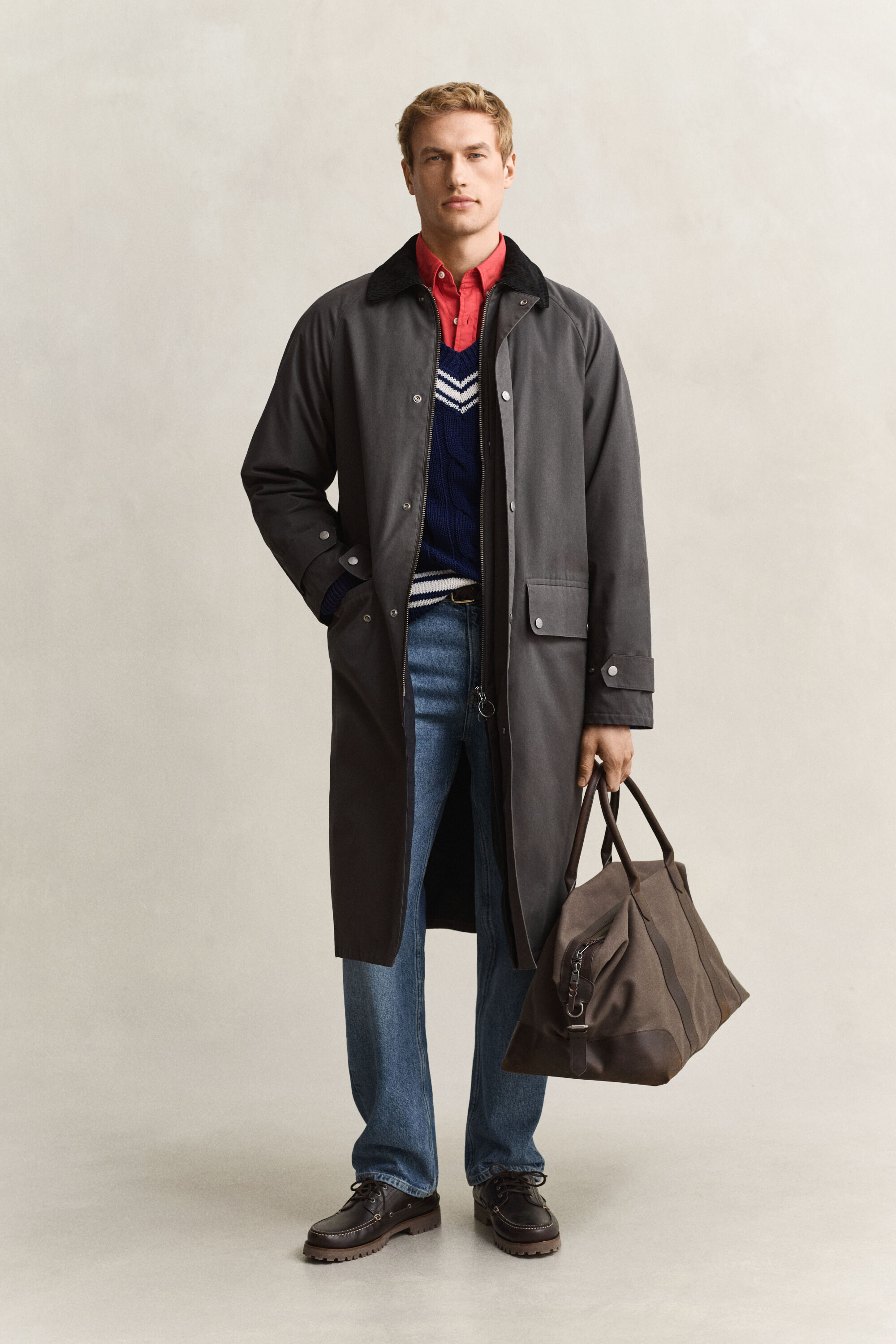 Cappotto classico in tessuto cerato