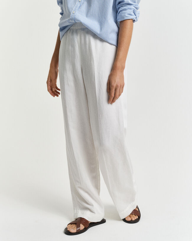 Pantaloni Pull-on in misto lino relaxed fit